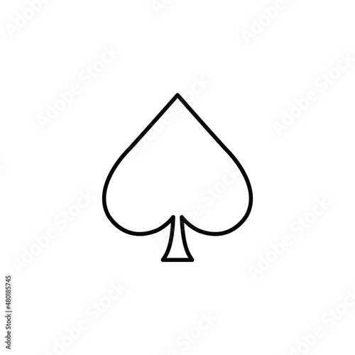 spades card suit icon vector. Poker, card game, casino symbol