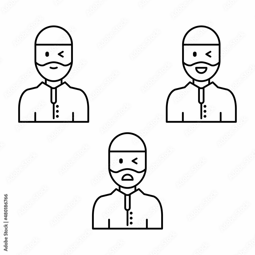 Muslim emoticon vector Muslim emoticon vector