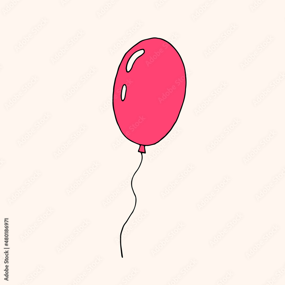 Balloon. Festive decoration. Party. Birthday. Vector. Doodle. Drawn by hand. Elements for a greeting card. Balloon. Festive decoration. Party. Birthday. Vector. Doodle. Drawn by hand. Elements for a greeting card.