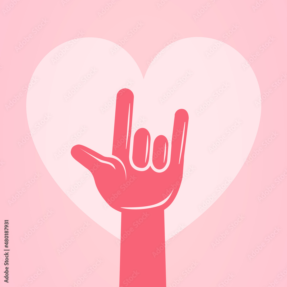 Love Heart Sign Language ILY Pink Love Heart Sign Language ILY Pink
