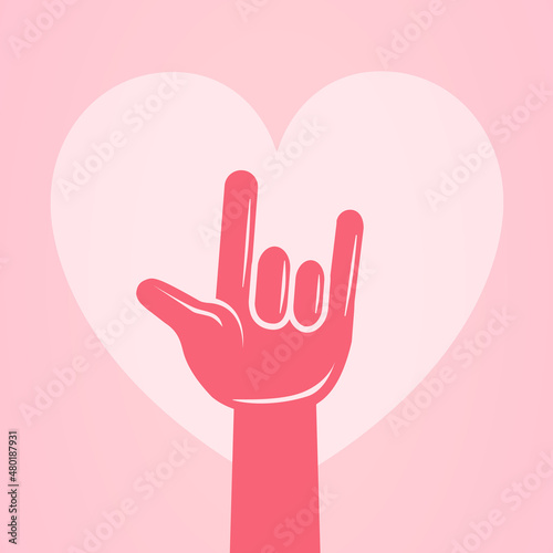 Love Heart Sign Language ILY Pink