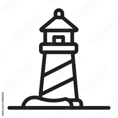 lighthouse line icon © Barudak Lier