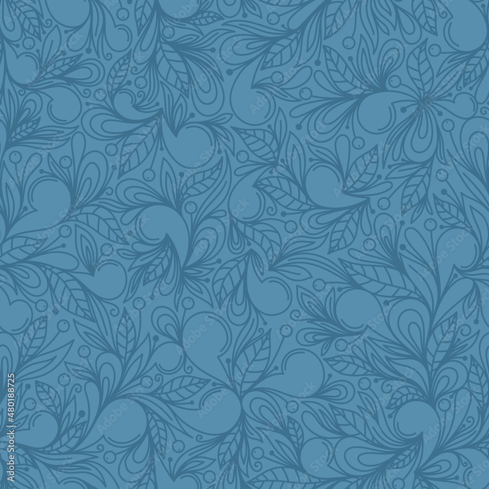 LIGHT BLUE ABSTRACT FLORAL VECTOR BACKGROUND