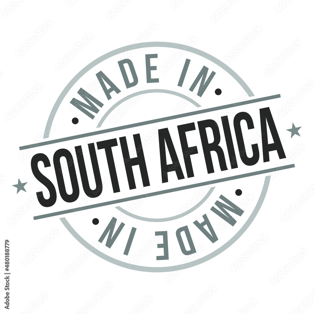 Made in South Africa Quality Original Stamp Design Vector Art Tourism Souvenir Round Seal.