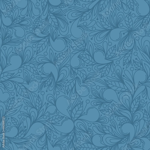 LIGHT BLUE ABSTRACT FLORAL VECTOR BACKGROUND © elena
