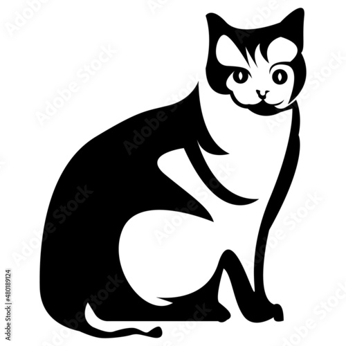 black cat cartoon design logo shape 