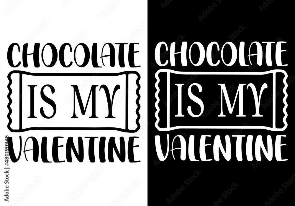 Obraz premium Happy Valentine's Day Typography T-Shirt Design.File Included:♦ 1 AI File ♦ 1 EPS File ♦ 1 SVG File ♦ 1 JPEG File ♦ 2 PNG File = Black & White color (300dpi) ♦ 4500 pixels x 5400 pixels File