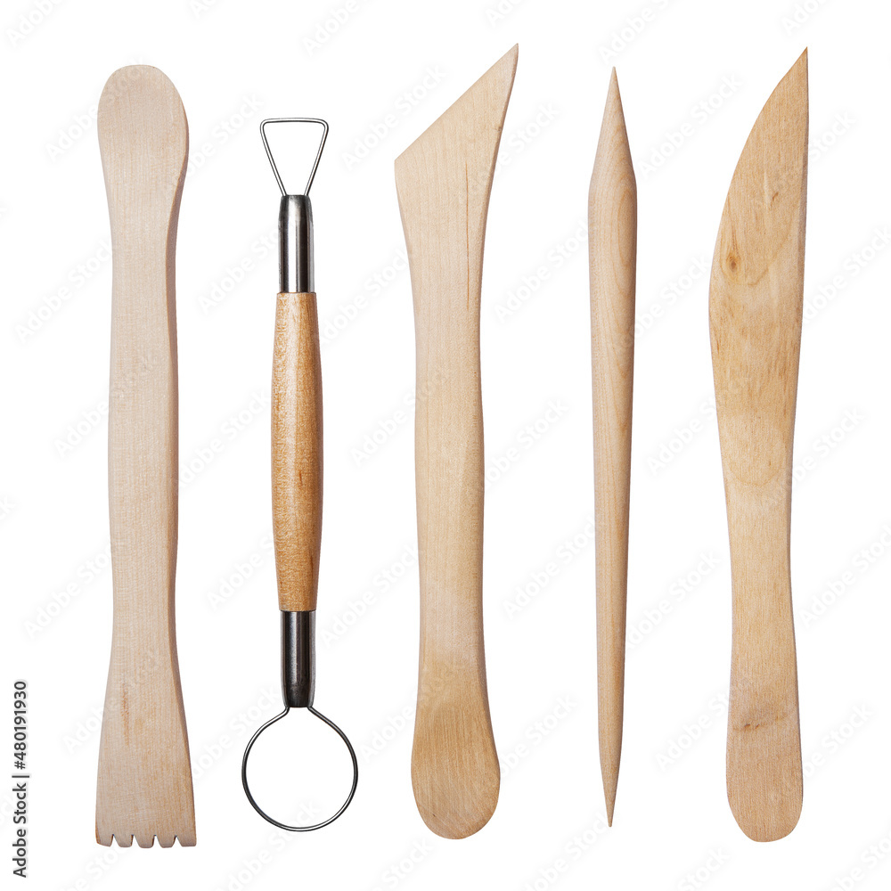 Clay modeling sculpting wooden tools set Clay modeling sculpting wooden tools set