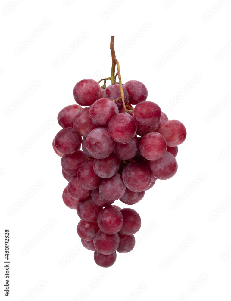 Red grape isolated on white background.