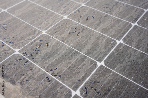 Dirty dust on the solar panel, Dust blocking off the sunlight exposure to reduce efficiency of solar energy.