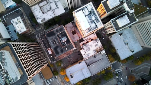 Downtown Richmond, Virginia (USA) in the Fall | Top Down Aerial View | Fall 2021 photo