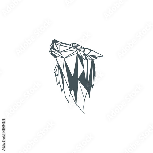 black and white fox head  logo 