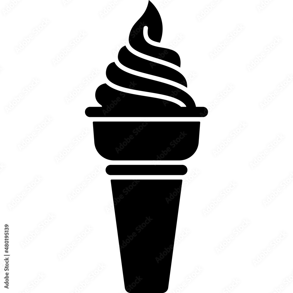 Ice Cream Cone Glyph Icon Vector Ice Cream Cone Glyph Icon Vector