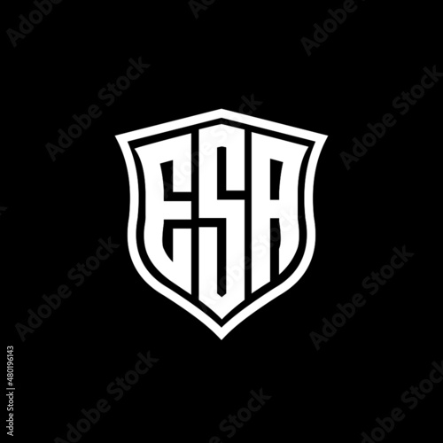 ESA letter logo design with black background in illustrator, vector logo modern alphabet font overlap style. calligraphy designs for logo, Poster, Invitation, etc.	