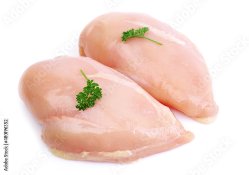 Chicken meat on a white background