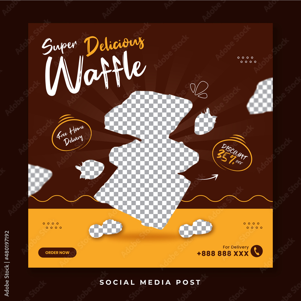 Waffle social media promotion template