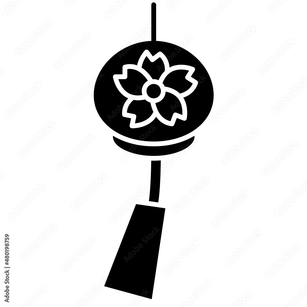 Obraz premium wind chime solid icon