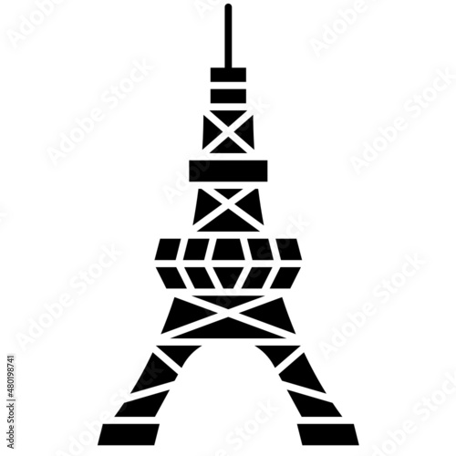 tokyo tower solid icon photo