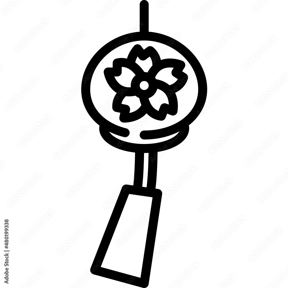 Obraz premium wind chime line icon