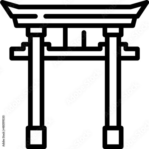torii gate line icon