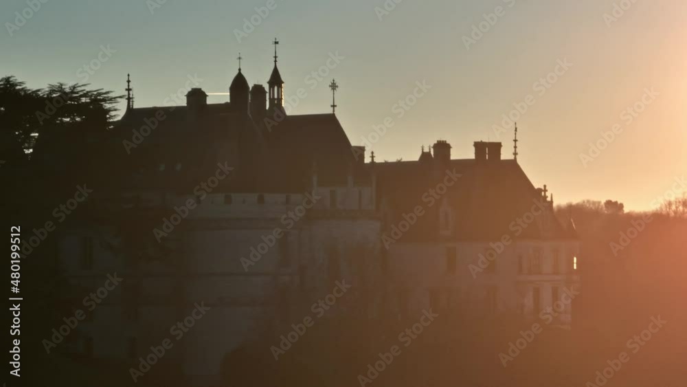 Aerial shot of the castle of Chaumont-sur-Loire in the french Loire Valley. It is one of the most beautiful piece of architecture from France. Aerial shot of the castle of Chaumont-sur-Loire in the french Loire Valley. It is one of the most beautiful piece of architecture from France.