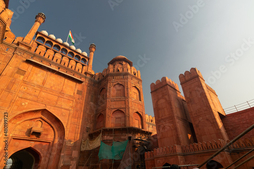 Red Fort is a historic fort in Delhi, India. Mughal emperors lived here till 1856, it was built by Shah Jahan in 1639. Unesco World heritage site - a famous tourist attracttion.