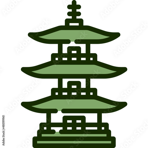 pagoda one color icon