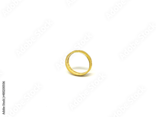 isolate vintage and classic golden ring, white background.
