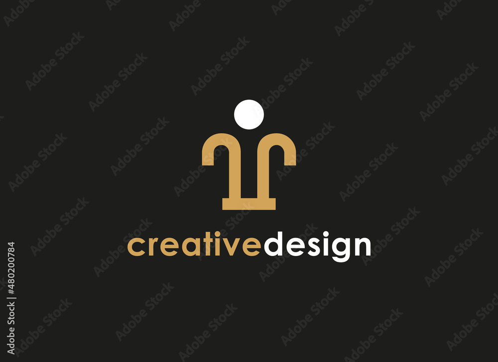 Initial Letter I T People Logo. White and Gold Geometric Shapes People Icon isolated on Black Background. Usable for Business and Branding Logos. Flat Vector Logo Design Template Element. Initial Letter I T People Logo. White and Gold Geometric Shapes People Icon isolated on Black Background. Usable for Business and Branding Logos. Flat Vector Logo Design Template Element.