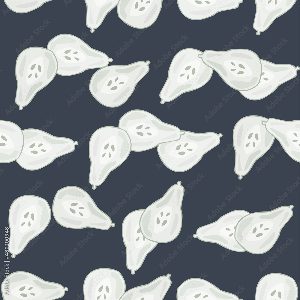 Pears of seamless pattern. Hand drawn background fruit. Pears of seamless pattern. Hand drawn background fruit.