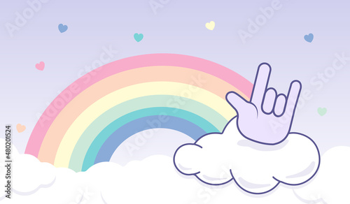 Rainbow Sign Language Licorn Love Deaf