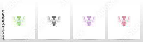 Contour Lines On Letter Logo Design V