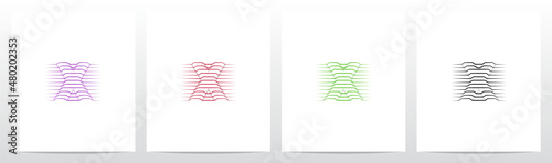 Contour Lines On Letter Logo Design X