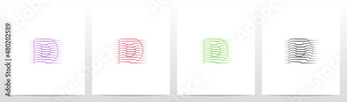 Contour Lines On Letter Logo Design D