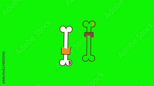 4k video of cartoon fried chicken on green background.