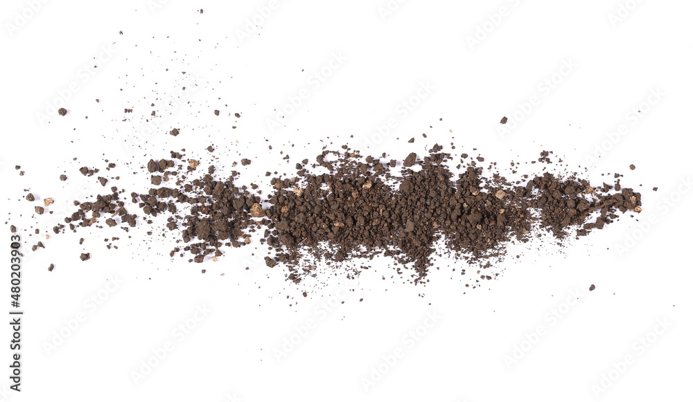 Pile dirt, soil isolated on white background with clipping path Pile dirt, soil isolated on white background with clipping path