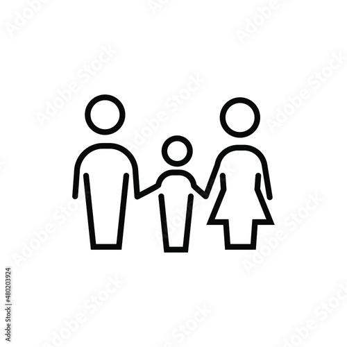 Family icon outline flat design isolated