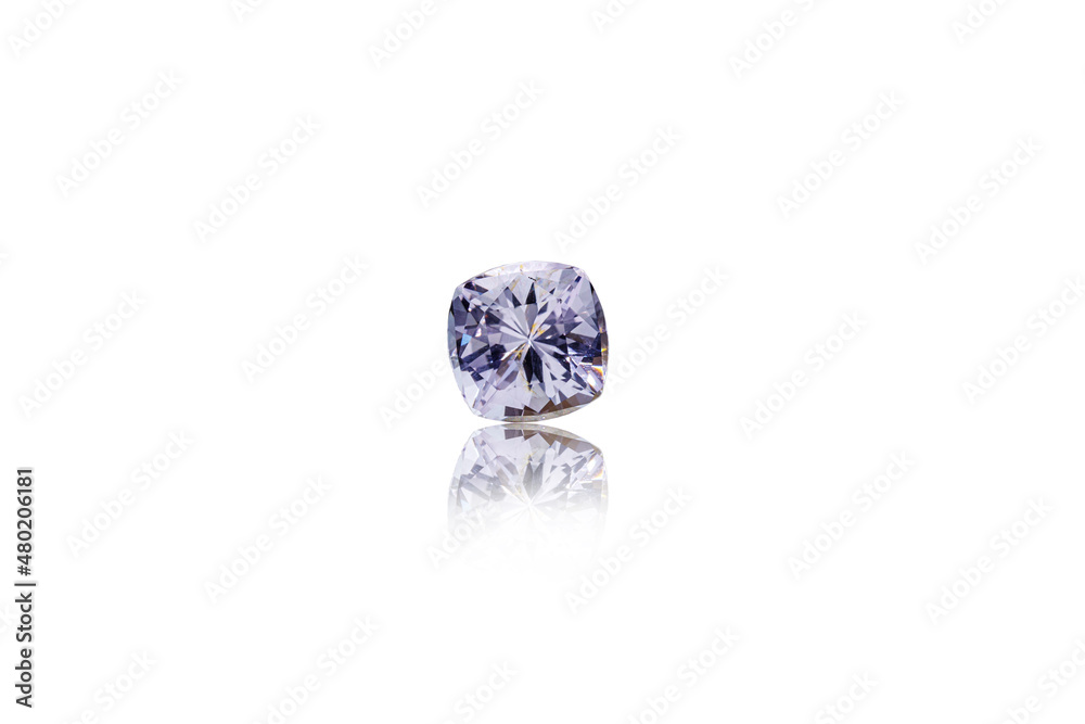 macro mineral faceted stone Morganite on a white background macro mineral faceted stone Morganite on a white background