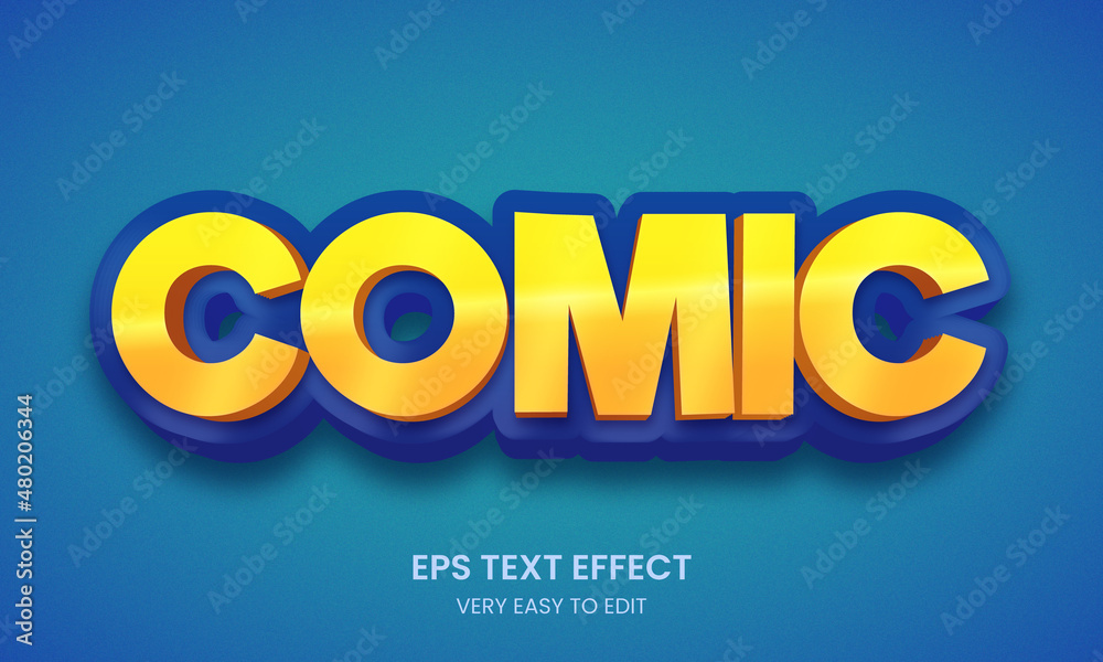 Comic editable 3D text effect Premium Vector