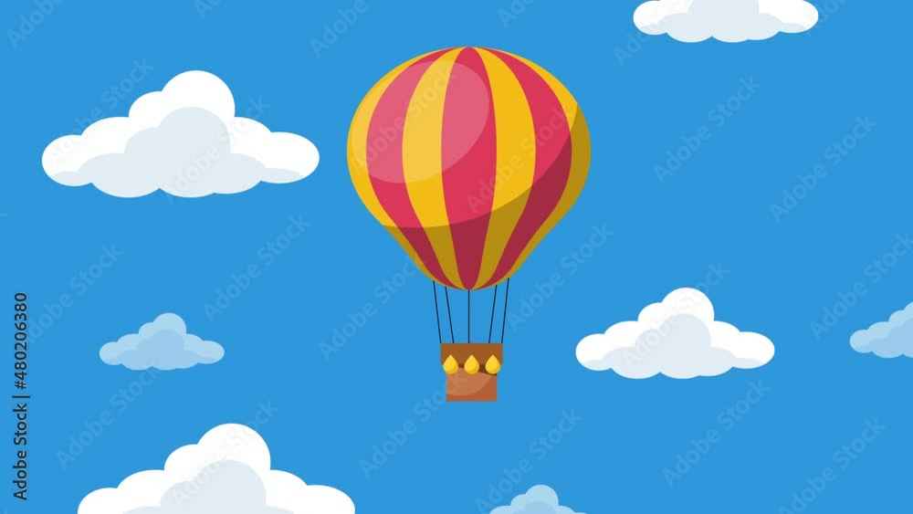hot air balloon animation.4K Video motion Animation. seamless loop hot air balloon animation.4K Video motion Animation. seamless loop