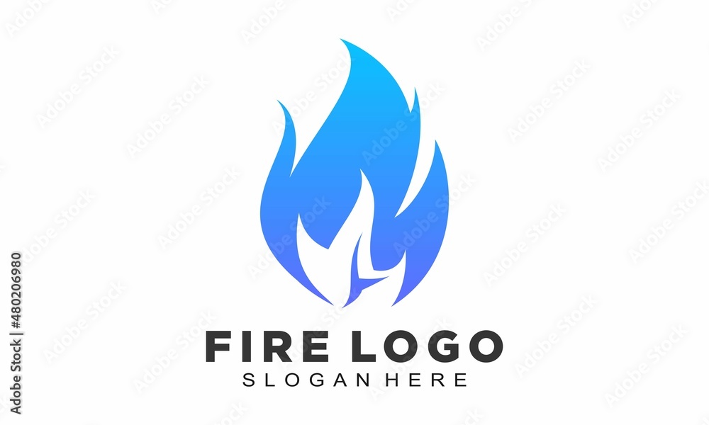 Elegant blue blaze vector logo Elegant blue blaze vector logo