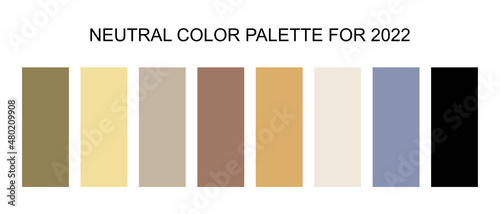 Obraz na plátně Neutral Color Palette for 2022/2023; Earthy color palette