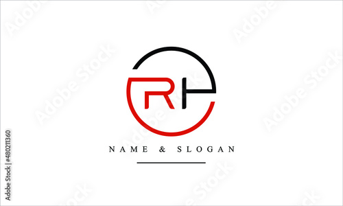 RH, HR, R, H abstract letters logo monogram
