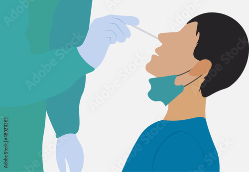 hisopado. buscando virus con un test nasal.