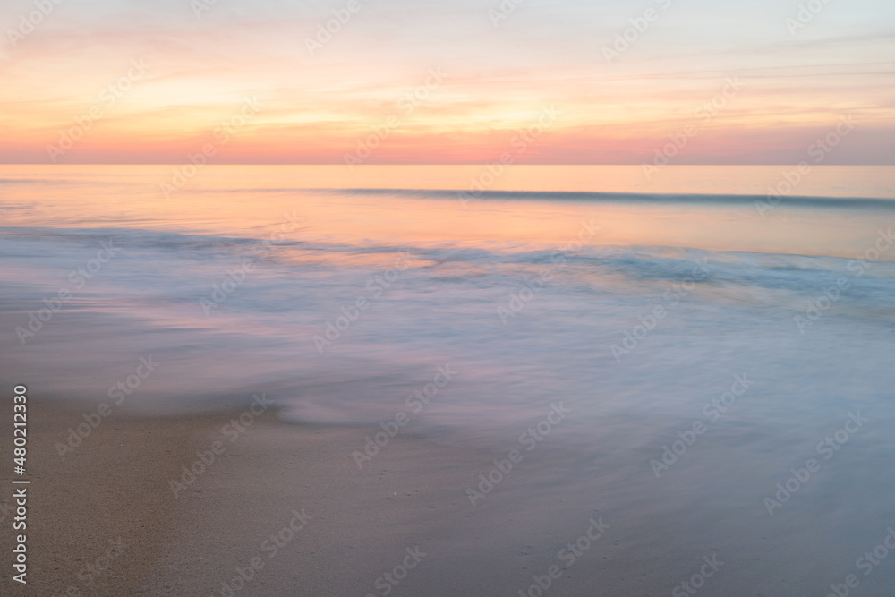 Movement of the waves in the Alentejo sunset