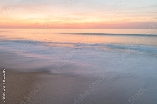 Movement of the waves in the Alentejo sunset