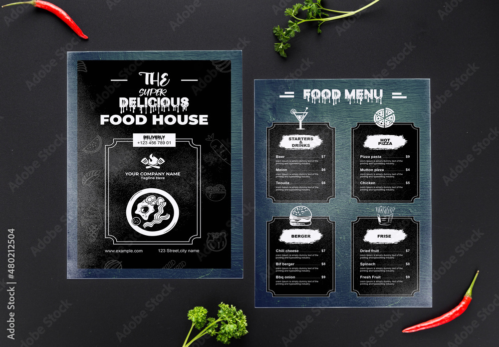 Food Menu Design Stock Template | Adobe Stock