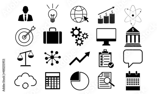 Business icons set. Icons vector set for finance, business, success, marketing. Information icon vector.