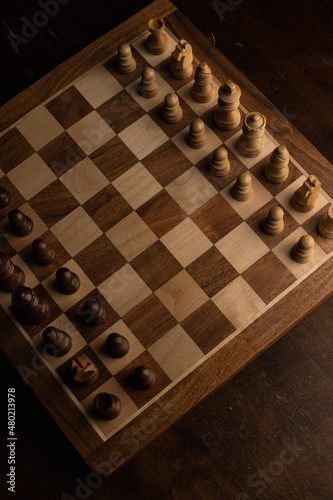 Wooden Chess Board and Pieces