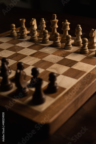 Wooden Chess Board and Pieces